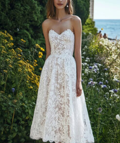 Beach Sweetheart Ivory Lace Maxi Engagement Dress